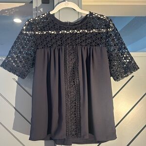 Ann Taylor blouse with beautiful crochet detail size small